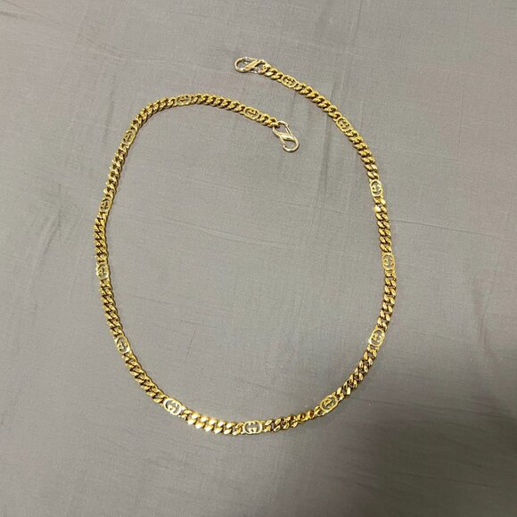 New Gucci Chain Necklace Handbag strap Pet Leash Gold Plated Leather - Picture 3 of 11